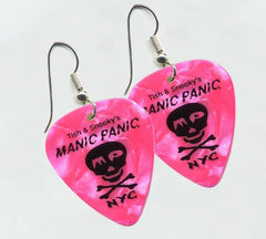 Guitar Pick Earrings with Skully design