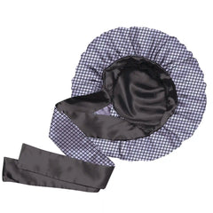 Black Onyx Oversized Satin Sleep Bonnet