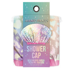Bright Pastel Leopard Satin-Lined Waterproof Shower Cap