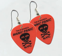 Guitar Pick Earrings with Skully design